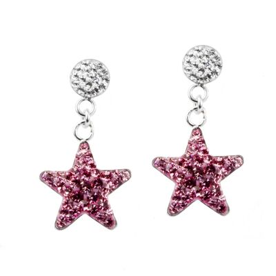 Earrings Stars 925 silver light rose