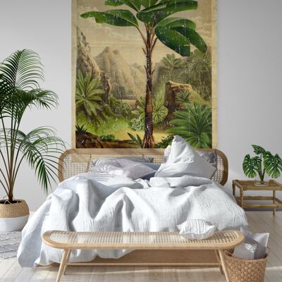 Seychelles Palmtree on Papier Froissé (Wrinkled paper)