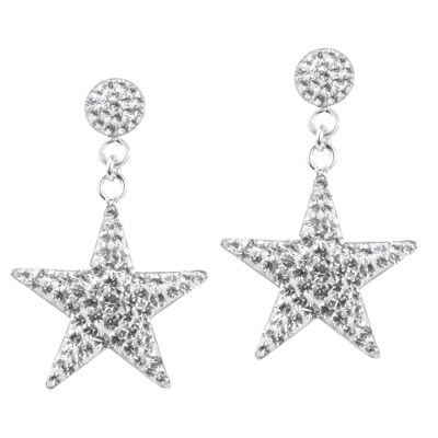 Earrings Big Stars 925 silver crystal