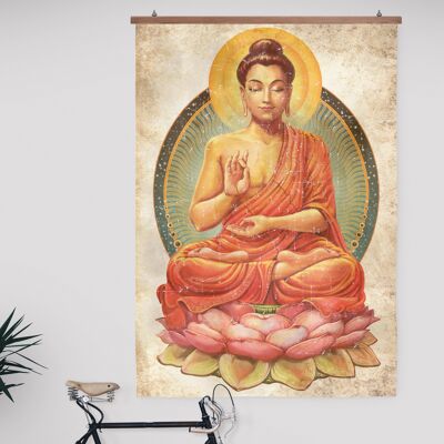 Buddha colorato su Papier froissé (Carta stropicciata)