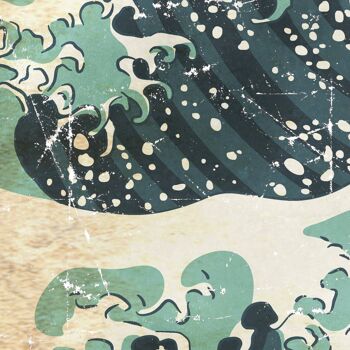 Kanagawa Wave sur Papier froissé (Papier froissé) 6