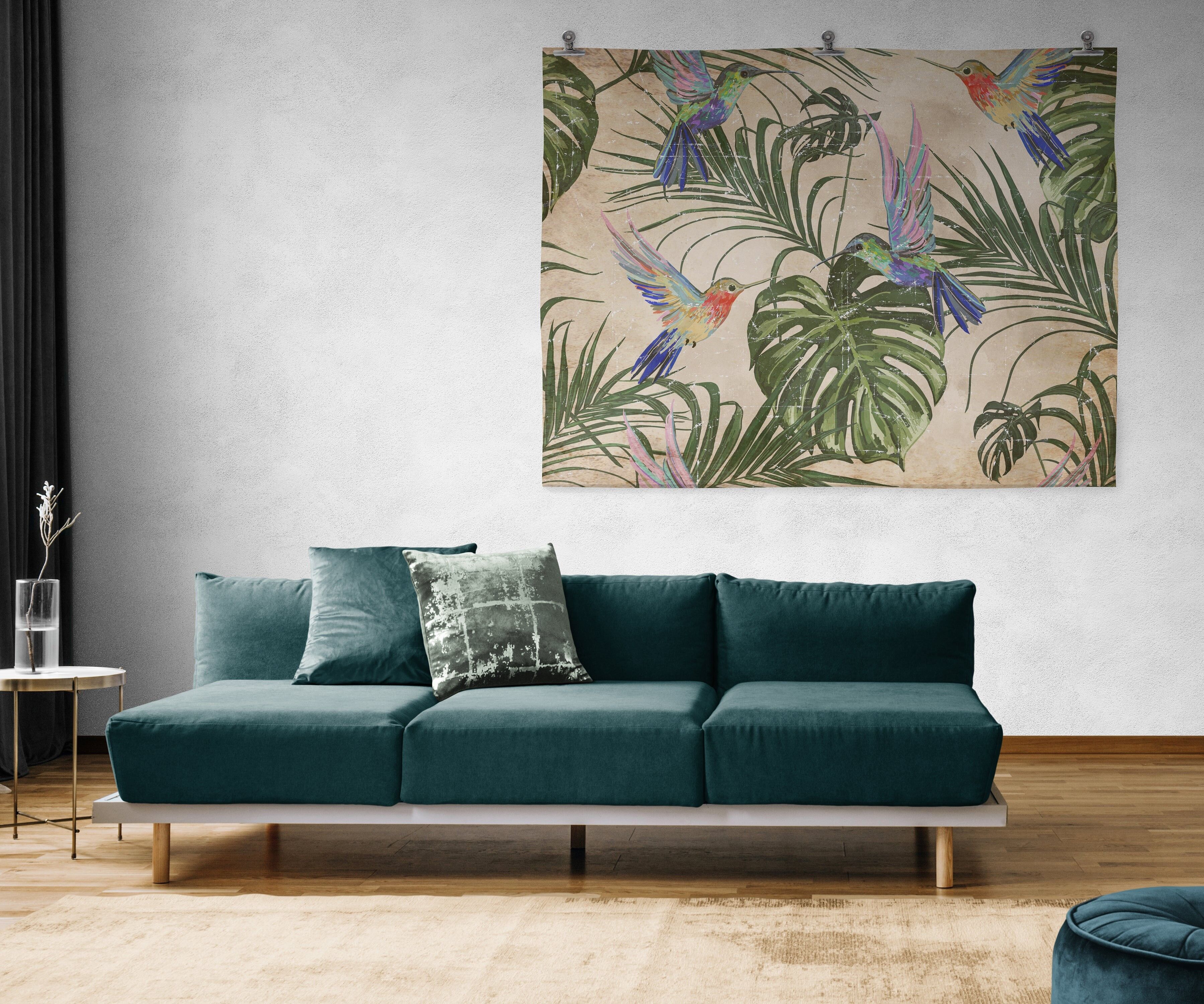 Colibris su Papier froissé (carta stropicciata)