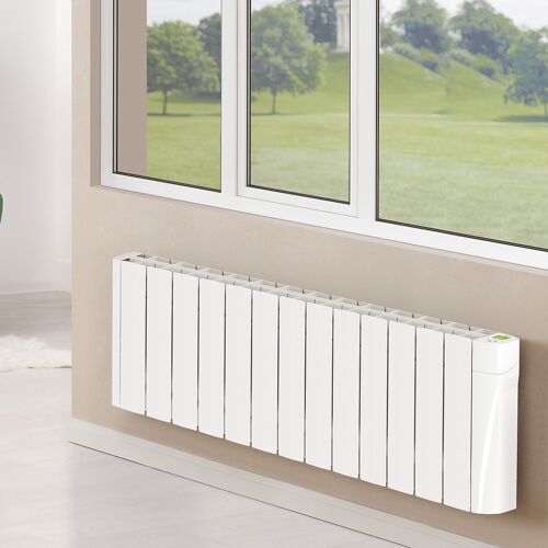 TCP Smart WiFi Oil Filled Low & Slim Profile Conservatory Radiator White 1300W