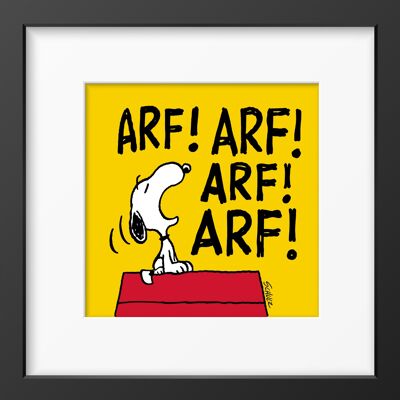 Peanuts Arf Stampa con cornice Snoopy fatta a mano