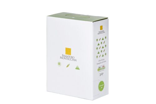 BiO Olio E. V. di Oliva Italiano Frantoio Montecchia 3 Lt. Bag-in-Box