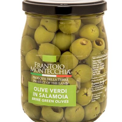 Olives vertes dénoyautées en saumure 0,500 Lt.
