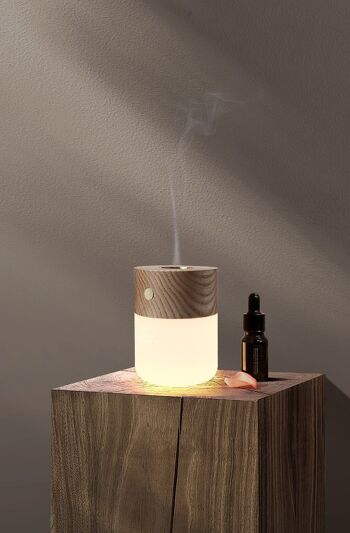 Smart Diffuser Lamp bois de frêne blanc naturel 3