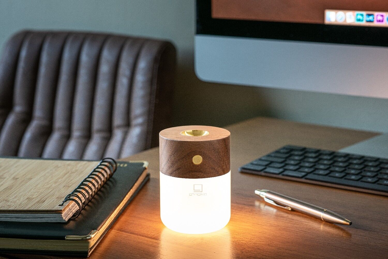 Buy wholesale Smart Diffuser Lamp natural walnut wood