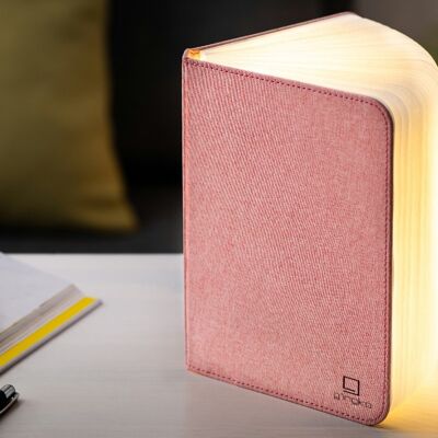 Linen Fabric             Smart Book Light    (Red Dot Design Award winner) Large Blush Pink