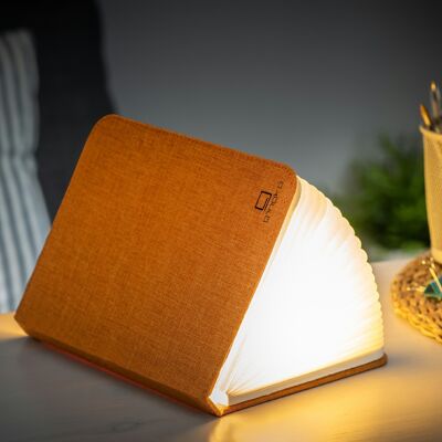Linen Fabric Smart Book Light (Red Dot Design Award winner) Large Harmony Orange