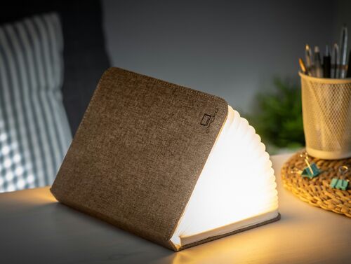 Linen Fabric             Smart Book Light     (Red Dot Design Award winner) Large Coffee Brown