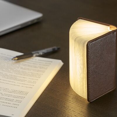 Fiber Leather Smart Book Light (Red Dot Design Award winner) Mini Brown Leather