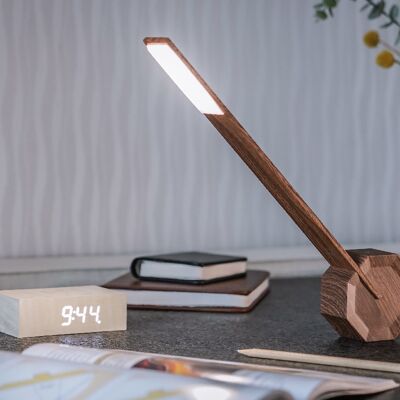 Lampe de bureau portable Octagon One (design primé à plusieurs prix mondiaux) Noyer