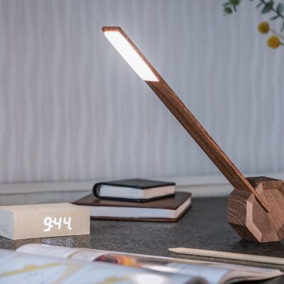 Octagon One Portable Desk Light (mehrfach preisgekröntes Design) Walnuss