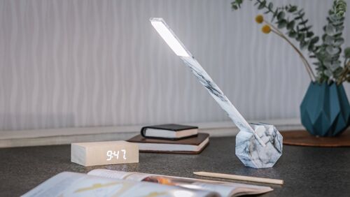 Octagon One Portable Desk Light              (multi global awards winning design) White Marble