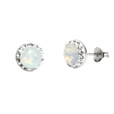 Stud earrings Lina 925 silver white opal
