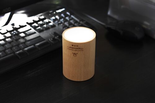 Drum Light Bluetooth Speaker natural bamboo wood
