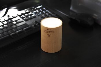 Enceinte Bluetooth Drum Light bois de bambou naturel 1