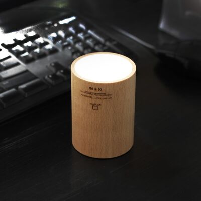 Drum Light Bluetooth Speaker natural bamboo wood