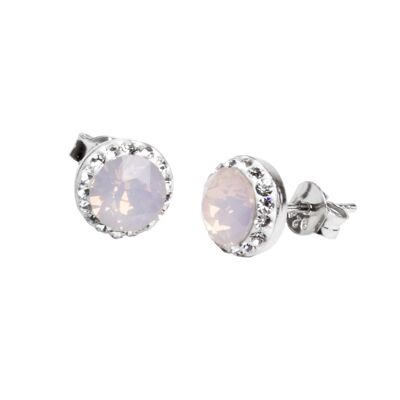 Stud earrings Lina 925 silver rose water opal