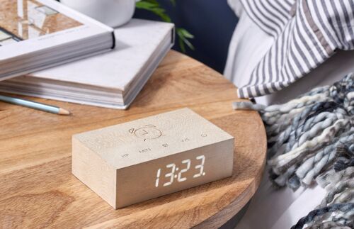 Flip Cilck Clock          (UK Award Winner) natural White Maple