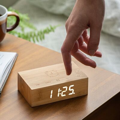 Flip Cick Clock (vincitore del premio UK) in legno di bambù naturale