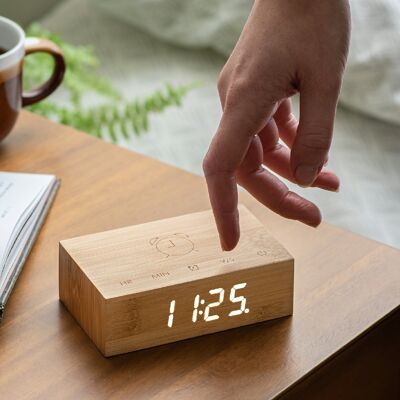 Flip Cilck Clock (UK Award Winner) natural bamboo wood