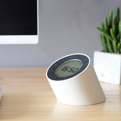 The Edge Light Alarm Clock                        (MoMA Best Selling Alarm Clock) creamWhite