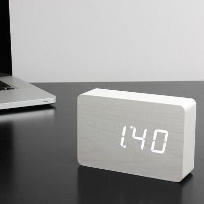 Message Click Clock Blanc / LED Blanche