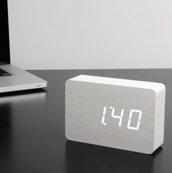 Message Click Clock Blanc / LED Blanche 1
