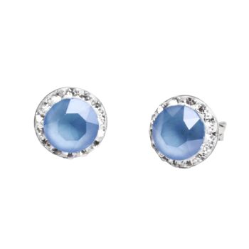 Clous d'oreilles Lina argent 925 cristal bleu d'été 1