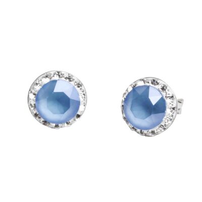 Stud earrings Lina 925 silver crystal summer blue