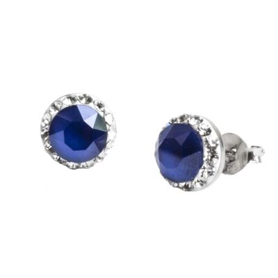Stud earrings Lina 925 silver crystal royal blue