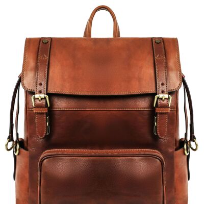 Tan Leather Backpack Christmas Gift - The Good Earth