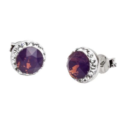 Stud earrings Lina 925 silver amethyst opal