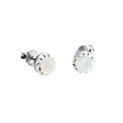 Stud earrings Lotta 925 silver white opal