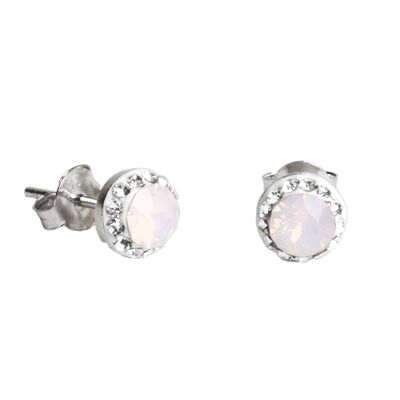 Stud earrings Lotta 925 silver rose water opal