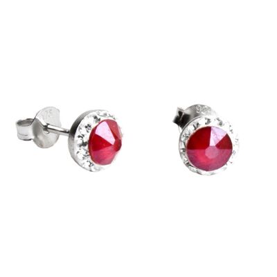 Clous d'oreilles Lotta argent 925 cristal rouge royal