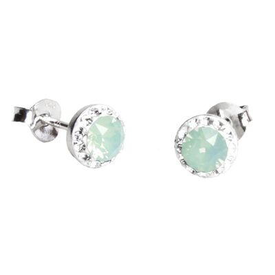 Stud earrings Lotta 925 silver crystal mint green