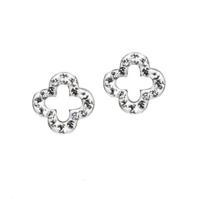 Pendientes de botón Felicita cristal plata 925