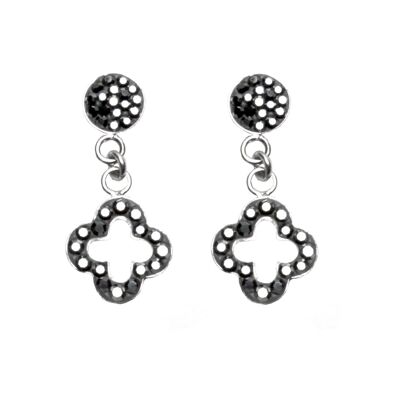 Earrings Felicita hanging 925 silver hematite