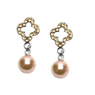 Felicita stud earrings with pearl 925 silver light peach