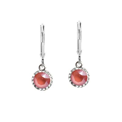 Earrings Lina 925 silver crystal light coral