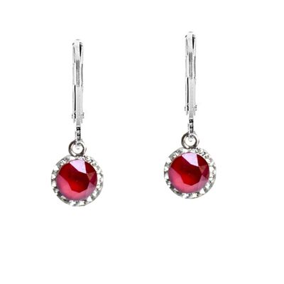 Earrings Lina 925 silver crystal royal red