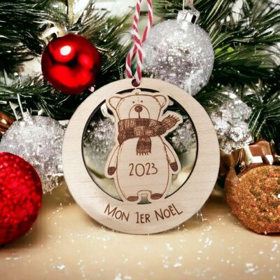 Wooden ball / suspension My 1st Christmas 2023 Bear