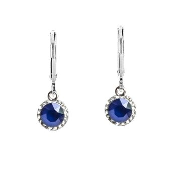 Boucles d'oreilles Lina argent 925 cristal bleu royal