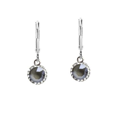 Earrings Lina 925 silver crystal dark gray