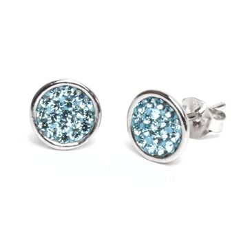 Clous d'oreilles Lucy en argent 925 aigue-marine 1