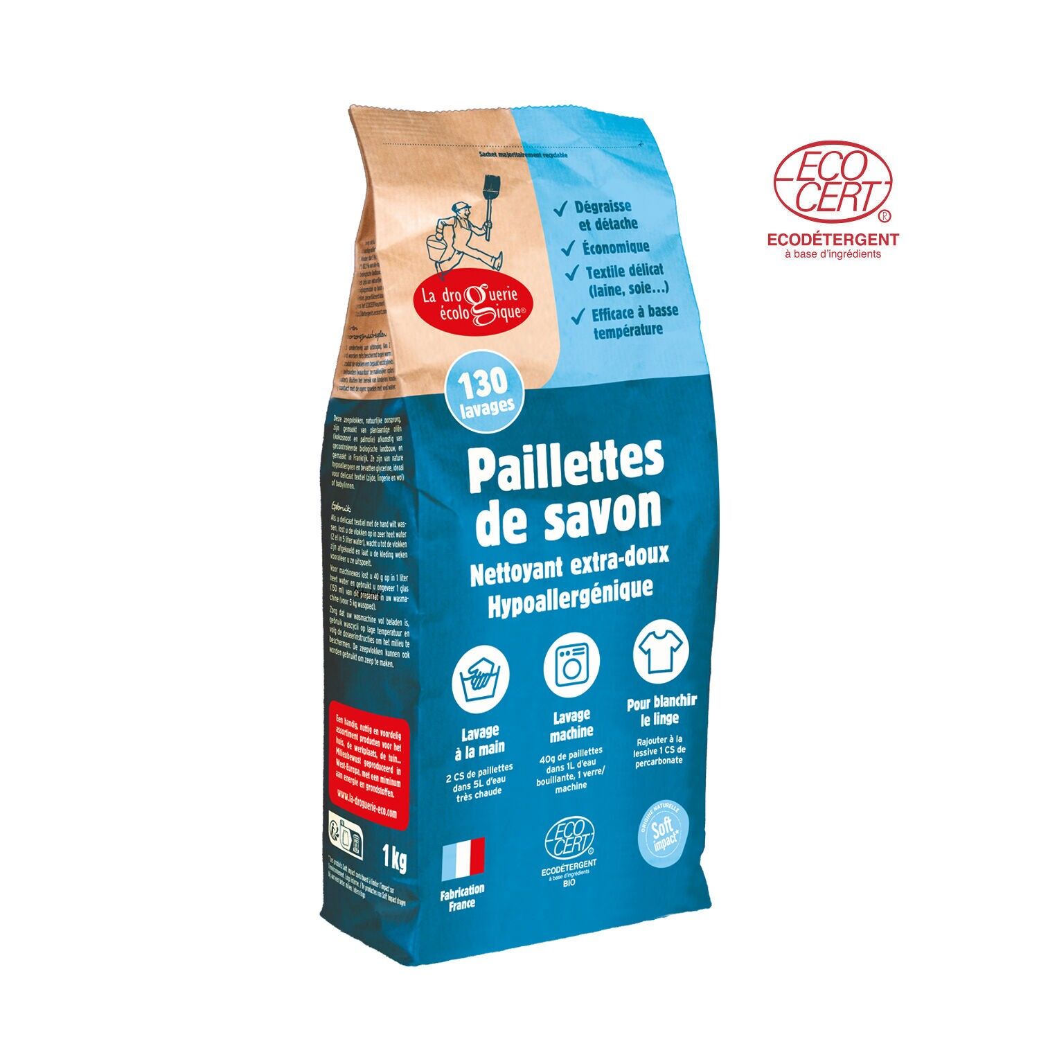 Fiocchi di sapone 1 kg di oli biologici prodotti in Francia