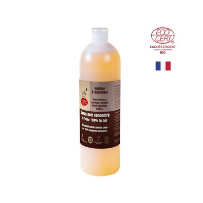 Organic linen black soap 1L French multi-purpose cleaner
